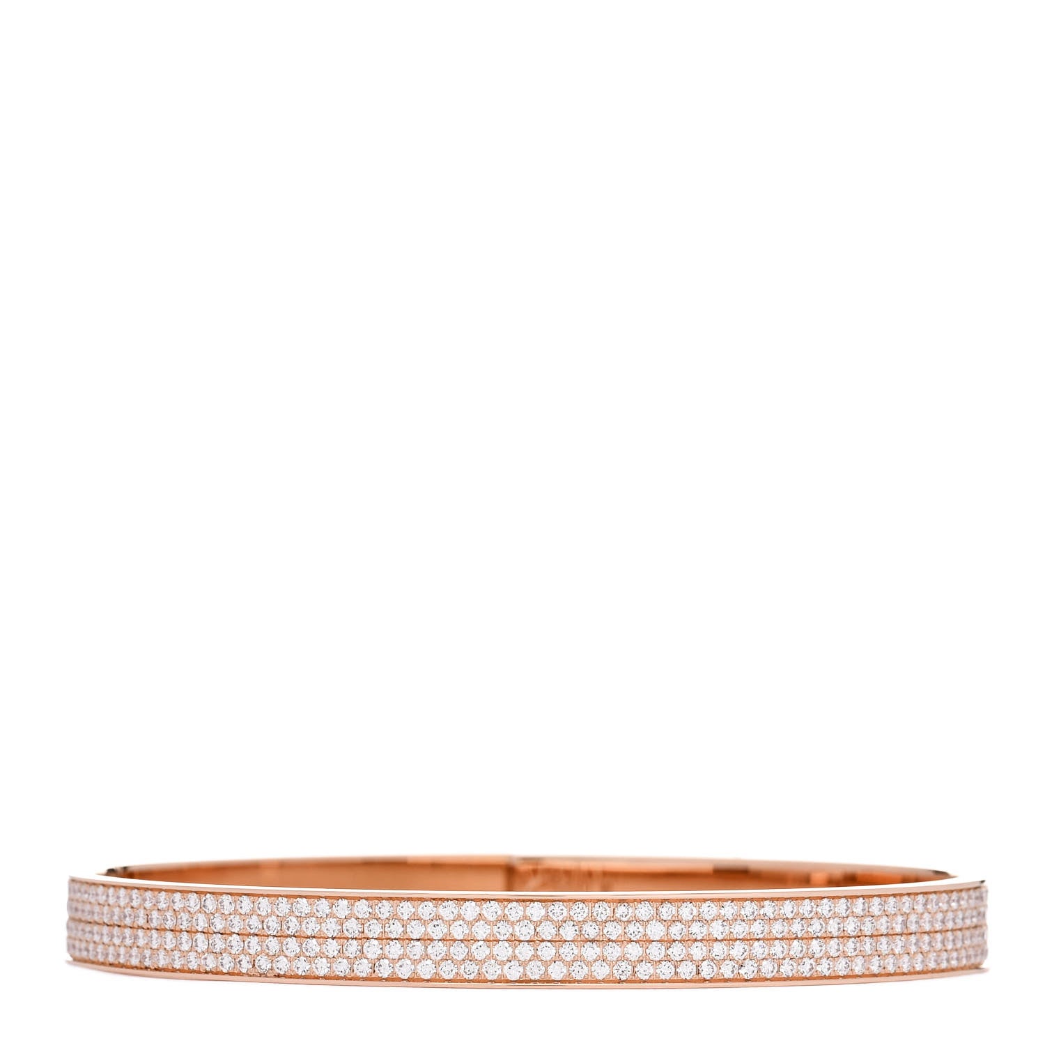 Hermes 18K Rose Gold Diamond PM Kelly Full Pave Bracelet XS 2 of 4
