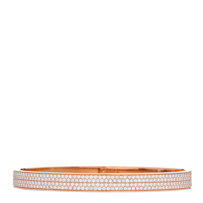 Hermes 18K Rose Gold Diamond PM Kelly Full Pave Bracelet XS 2 of 4