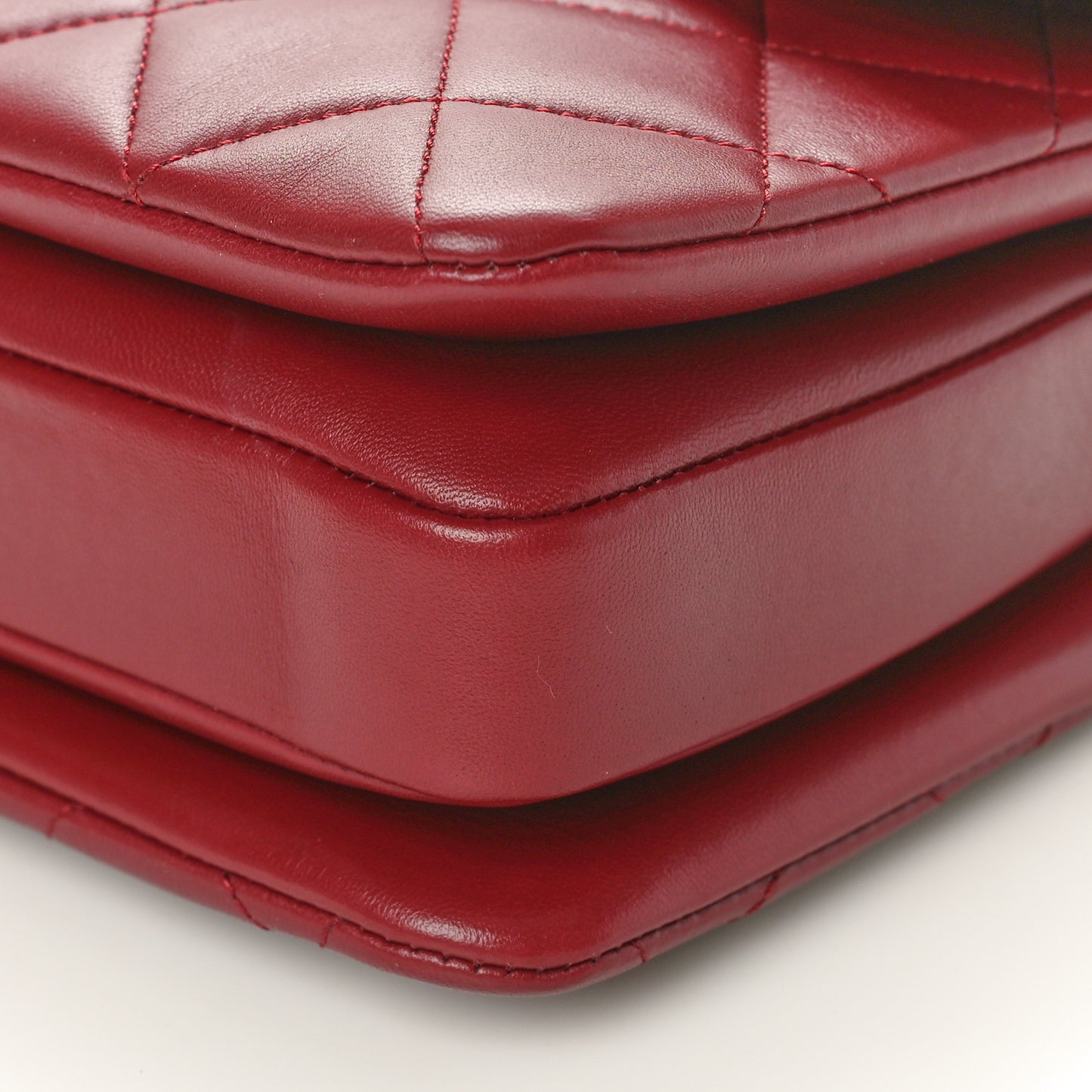 Lambskin Quilted Small Trendy CC Flap Dual Handle Bag Red