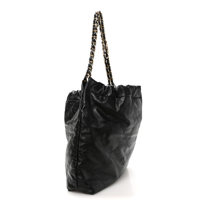 Chanel Shiny Calfskin Quilted Small Chanel 22 Black 3 of 10