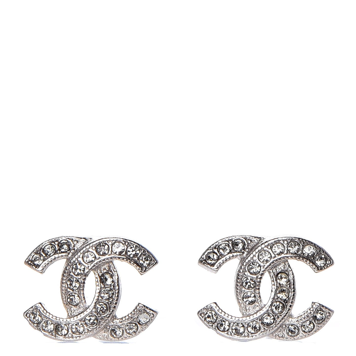 Crystal Mini CC Earrings Silver