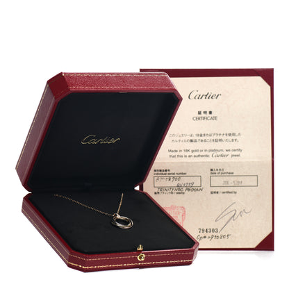 Cartier 18K Pink White Yellow Gold Diamond Trinity Pendant Necklace 5 of 5