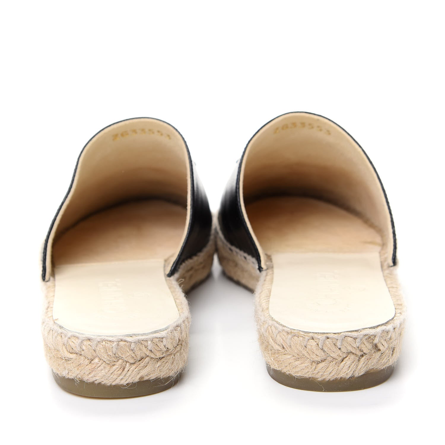 Chanel Goatskin Patent Calfskin CC Espadrille Mules 37 Black 7 of 11