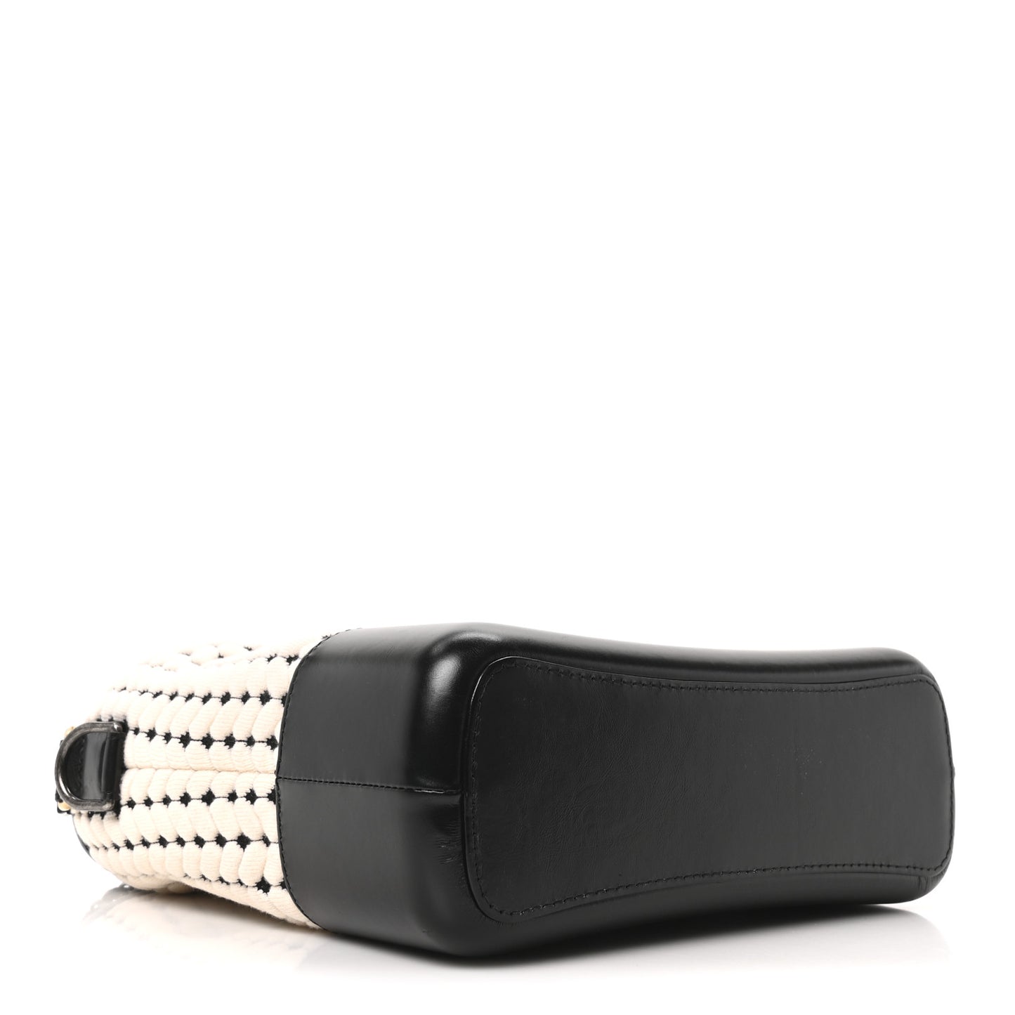 Wool Calfskin Medium Gabrielle Hobo Black White