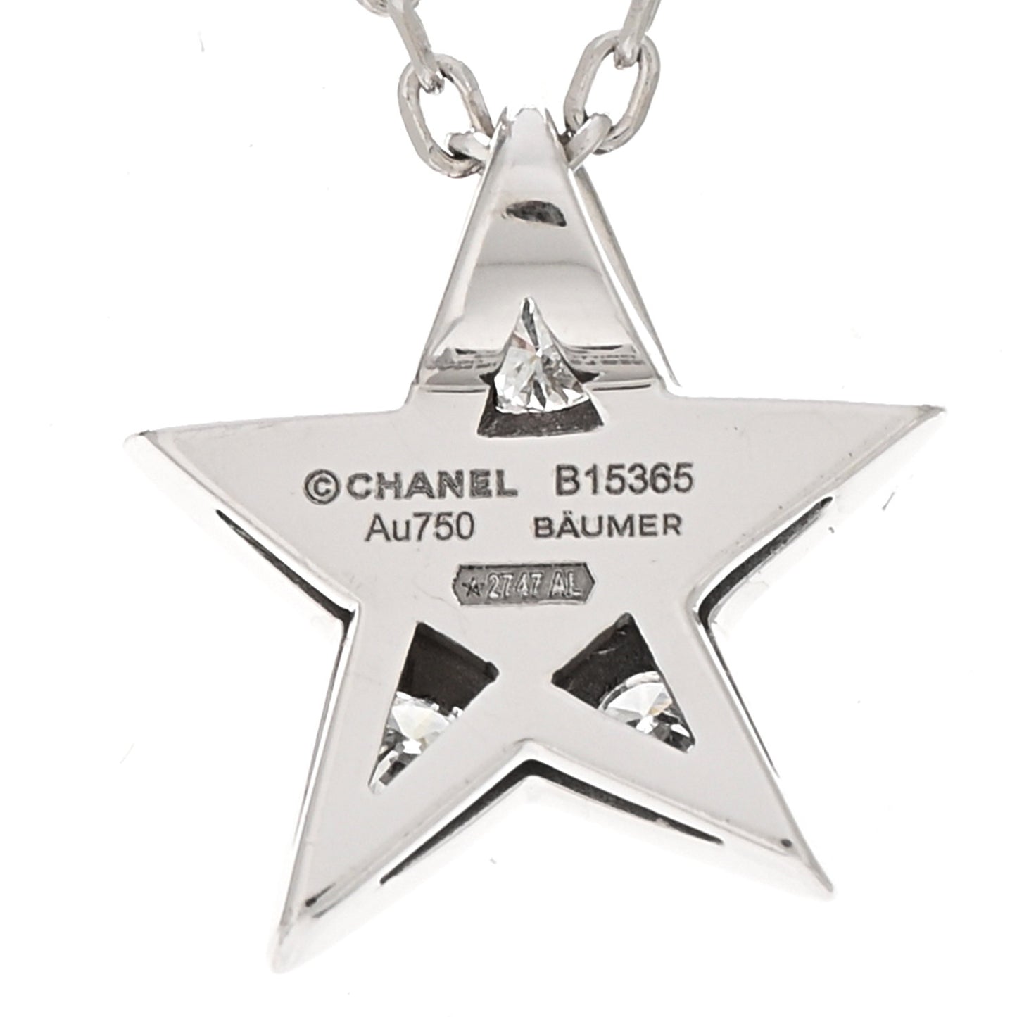 18K White Gold Diamond Small Comete Geode Pendant Necklace