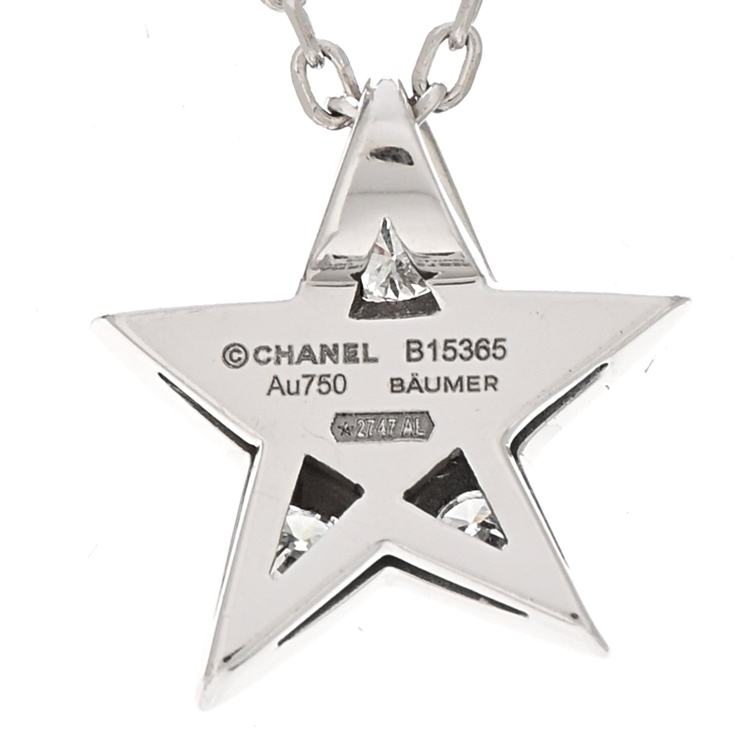 Chanel 18K White Gold Diamond Small Comete Geode Pendant Necklace 4 of 5