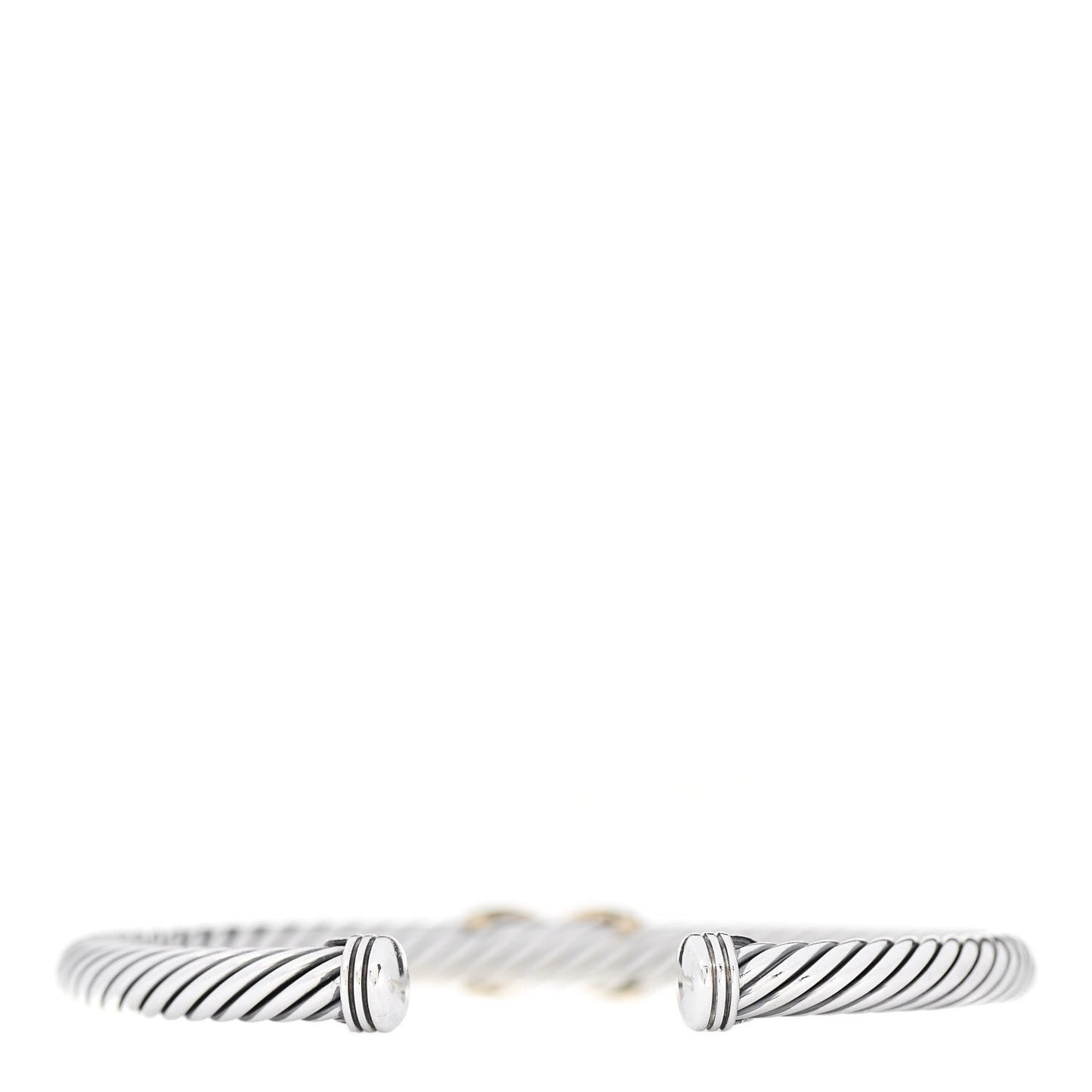 Sterling Silver 14K Yellow Gold 5mm X Station Cable Bracelet