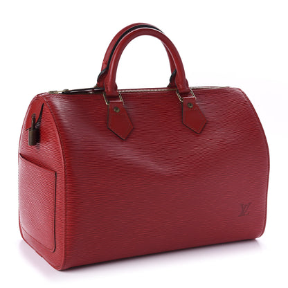 Louis Vuitton Epi Speedy 30 Castillan Red 3 of 11