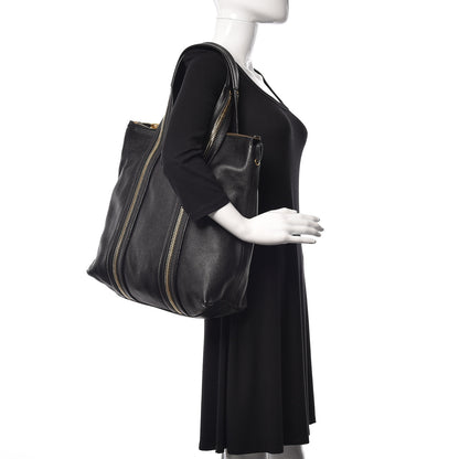 Tom Ford Pebbled Calfskin Medium Amber Zip Tote Black 2 of 9