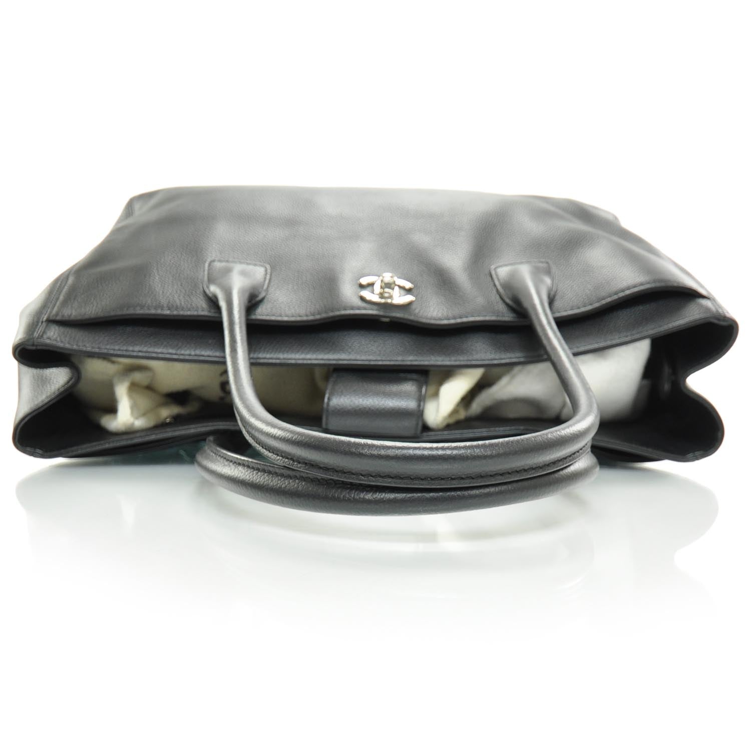 Chanel Caviar Cerf Executive Shopper Tote Black SHW 5 of 9