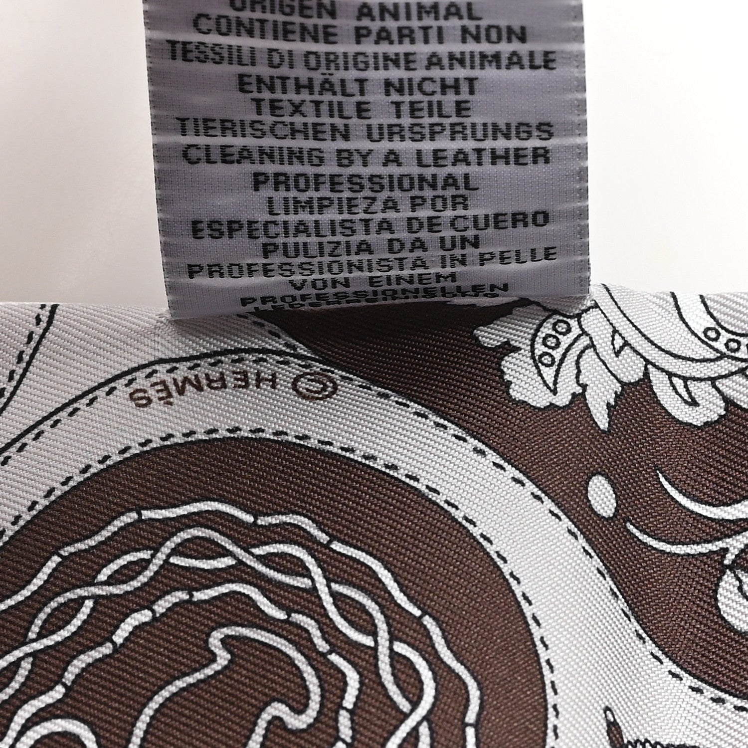 Hermes Silk Festival Des Amazones Bandana Fringed Twilly Craie Brun 4 of 4