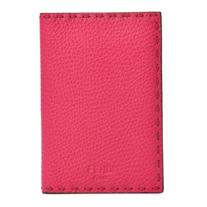 Fendi Cuoio Romano Selleria Bi-Color Passport Cover Fuxia Papavero 1 of 7