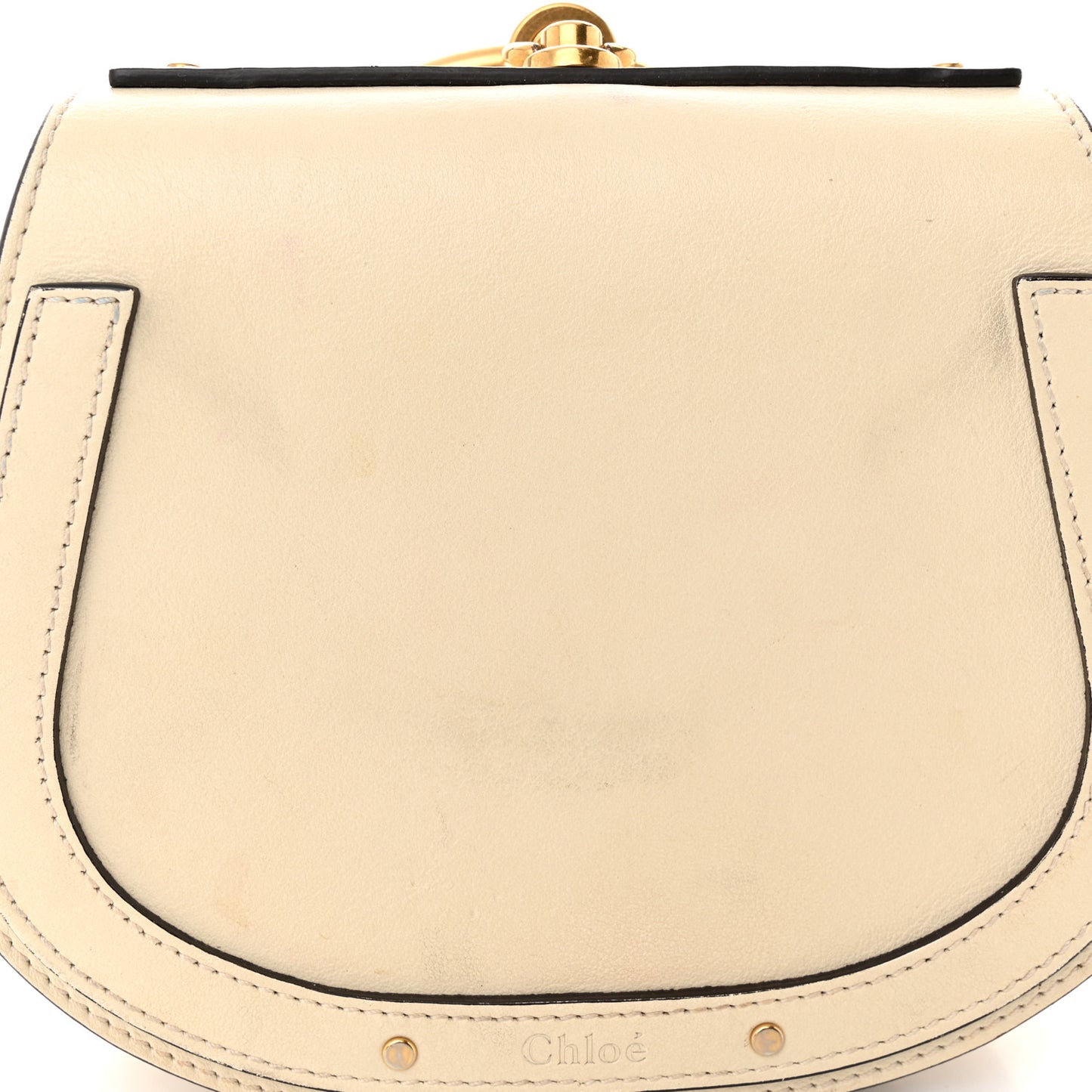 Calfskin Suede Small Nile Bracelet Bag Off White