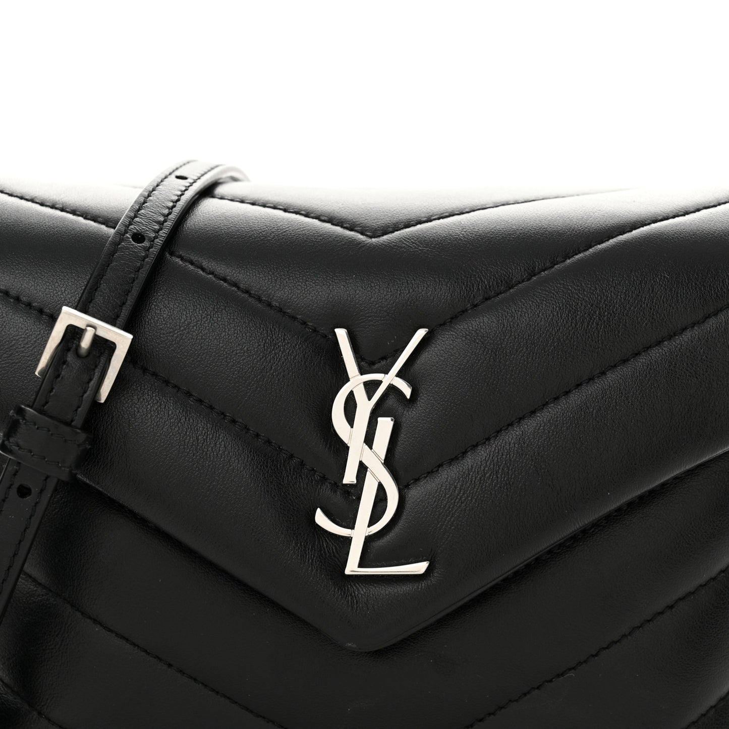 Calfskin Y Quilted Monogram Toy Loulou Crossbody Bag Black