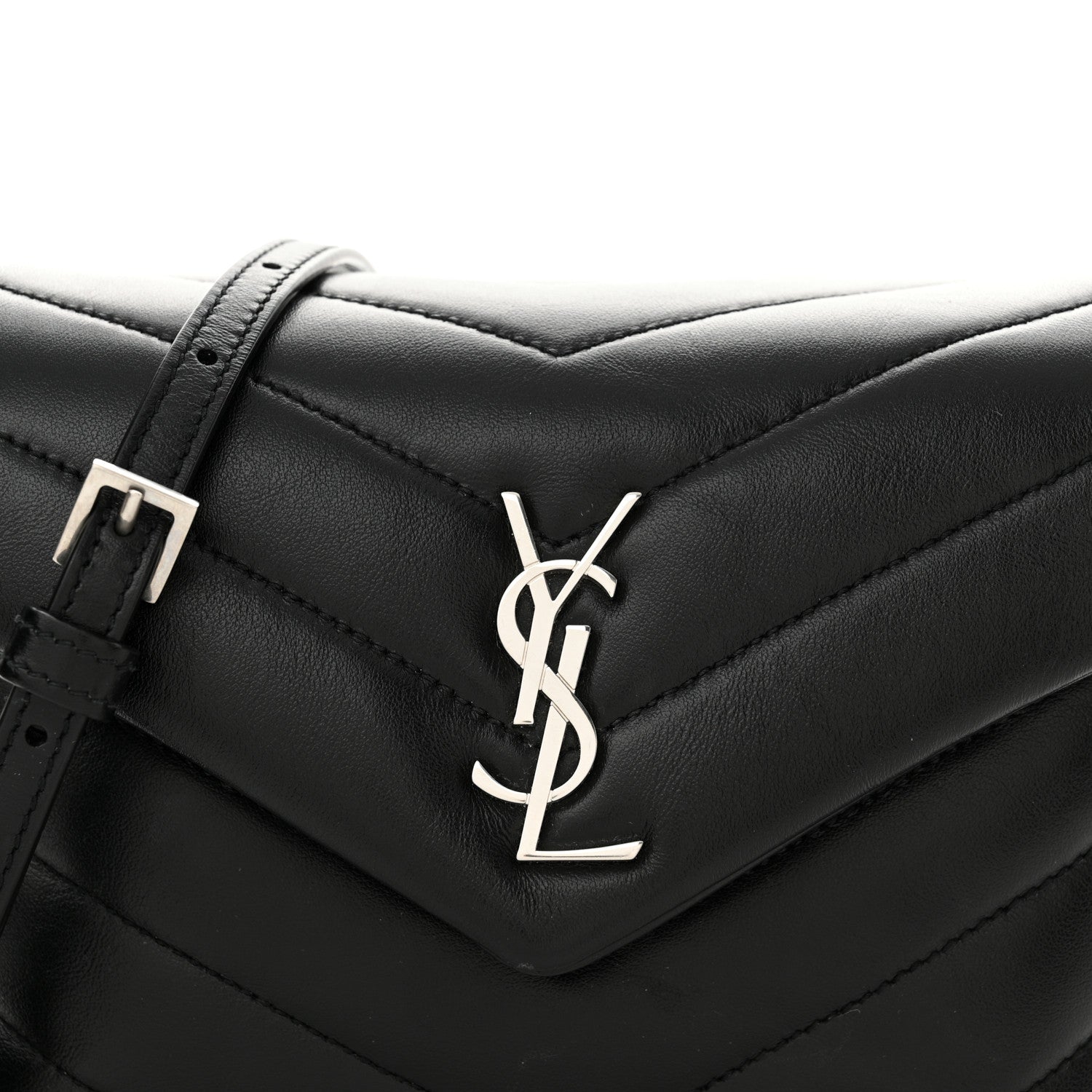 Saint Laurent Calfskin Y Quilted Monogram Toy Loulou Crossbody Bag Black 8 of 10