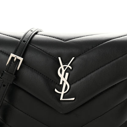 Saint Laurent Calfskin Y Quilted Monogram Toy Loulou Crossbody Bag Black 8 of 10