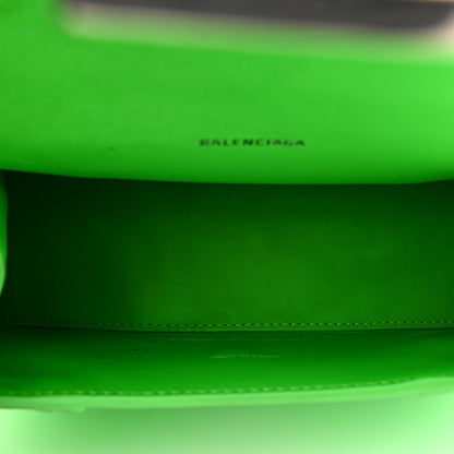 Balenciaga Shiny Calfskin Crocodile Embossed Hourglass Top Handle Bag XS Fluo Green 5 of 12