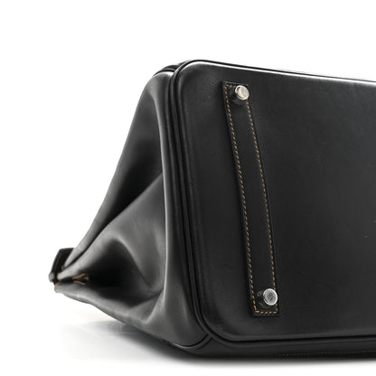 Hermes Evercalf Toile Ghillies Birkin 35 Black Denim Fonce 9 of 10