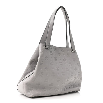 MCM Calfskin Ottomar Monogram Essential Hobo Dove 3 of 10