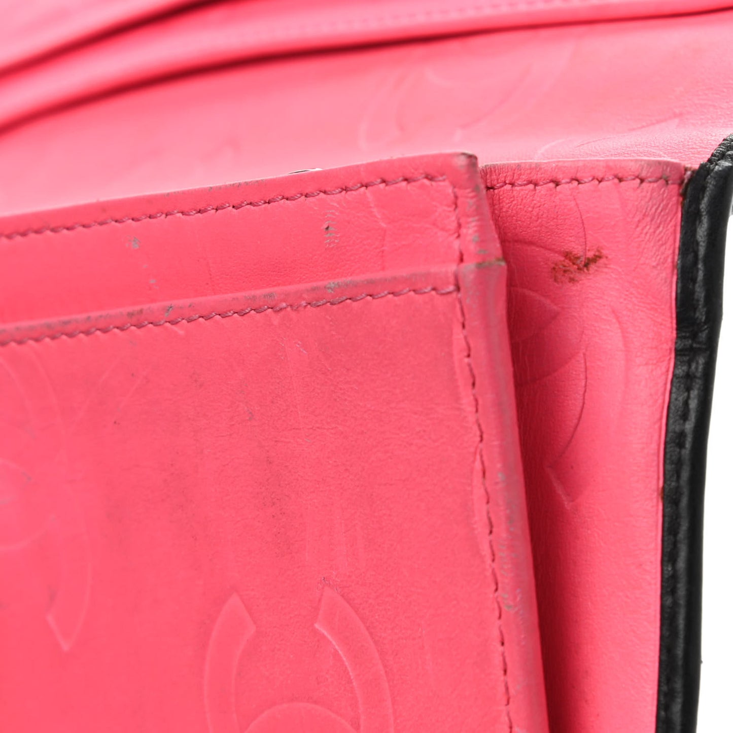 Calfskin Quilted Cambon Yen Wallet Black
