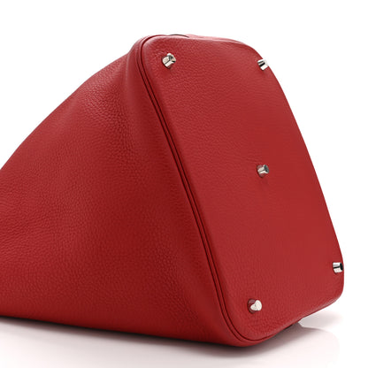 Hermes Taurillon Clemence Picotin Lock 26 GM Rouge Casaque 9 of 10