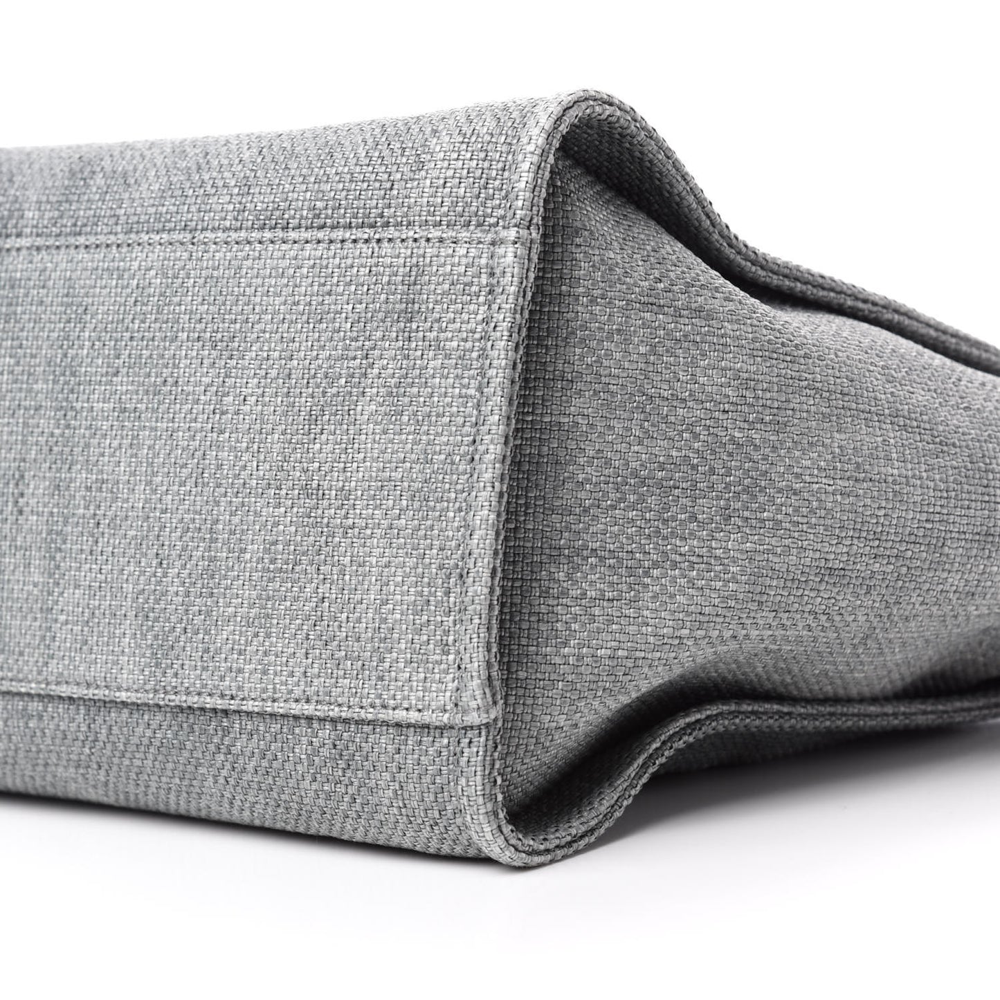 Woven Straw Raffia Medium Deauville Tote Grey
