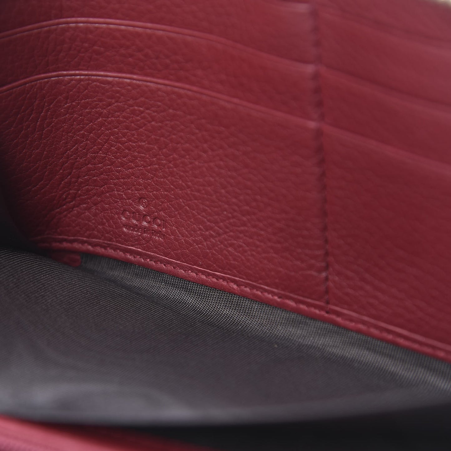 Pebbled Calfskin Studded Soho Zip Around Wallet Soft Burgundy