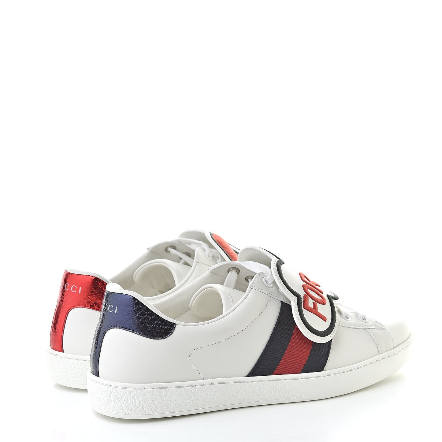 Calfskin Ayers Web Blind for Love Embroidered Mens Ace Sneakers 6.5 White