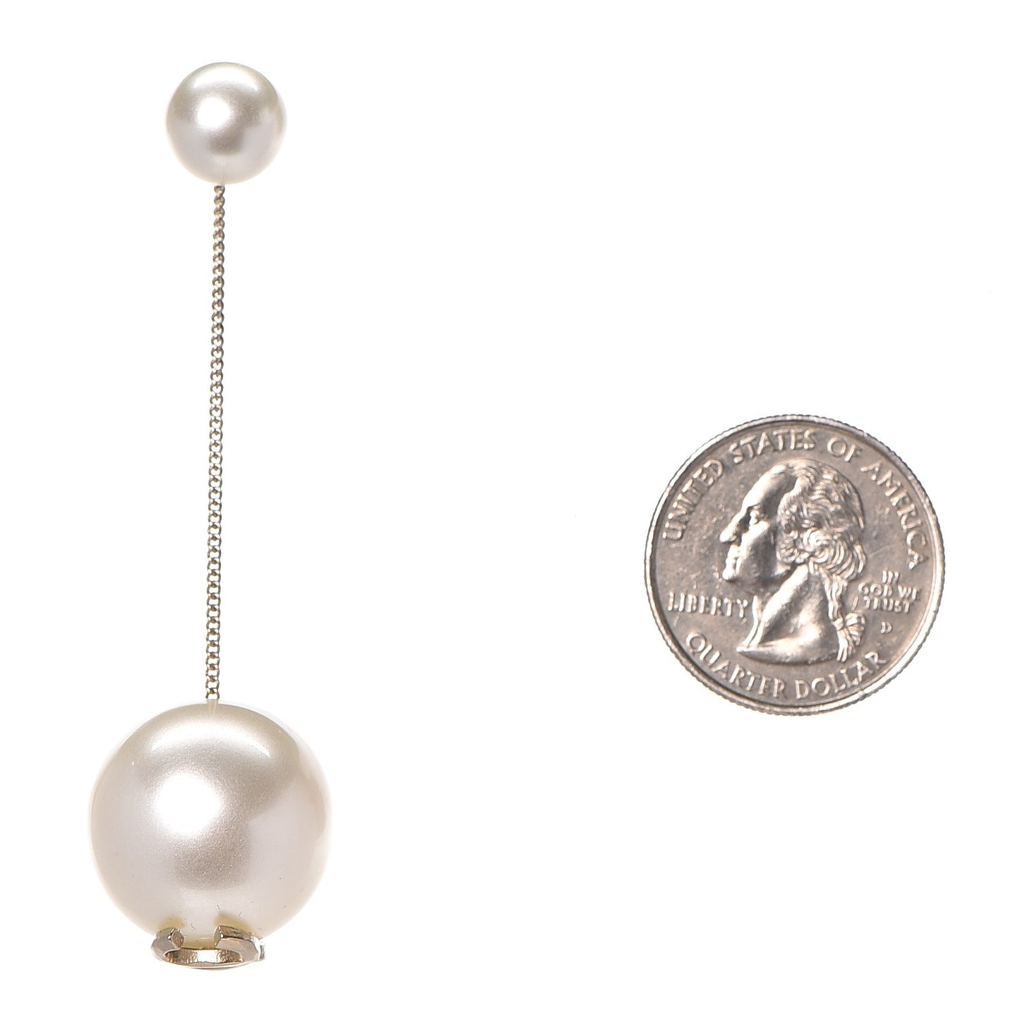 Pearl CC Drop Earrings Gold