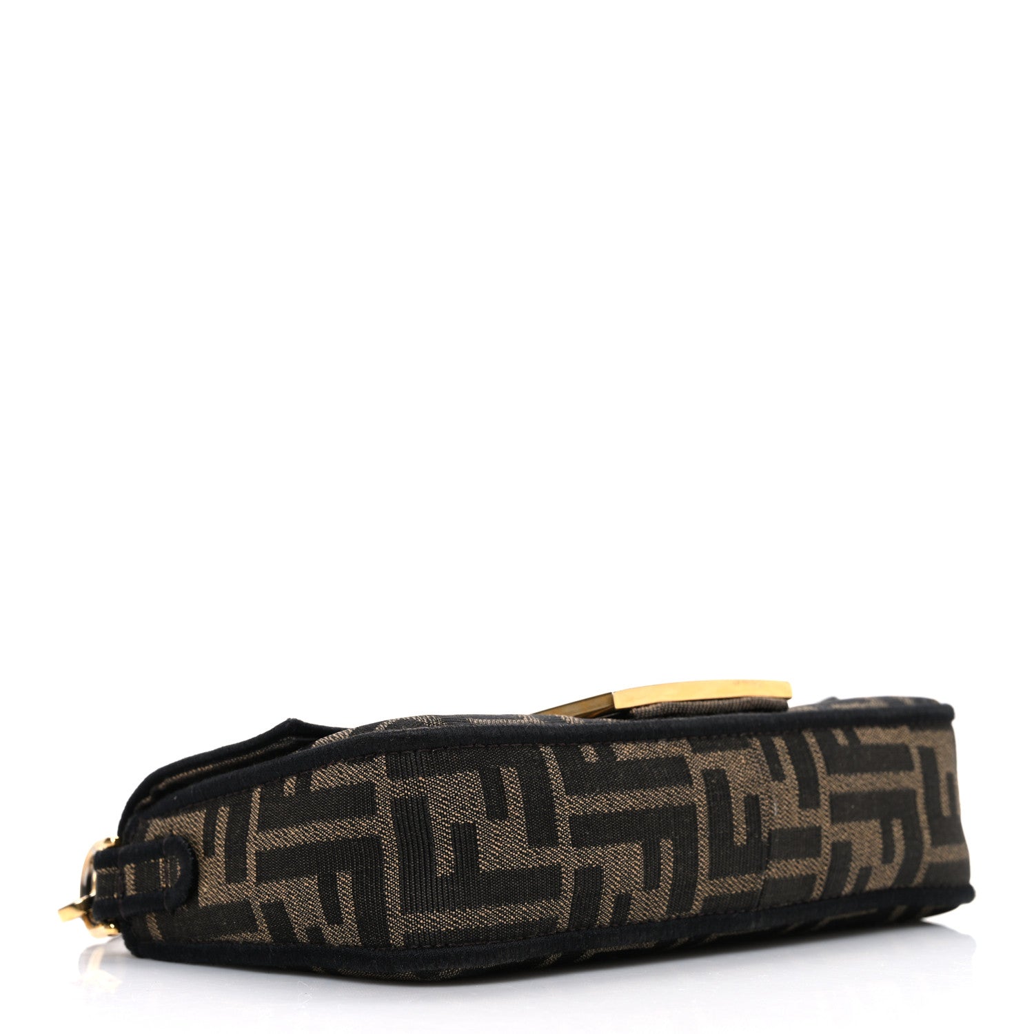 Fendi Fabric Jacquard FF 1974 Mini Baguette Tobacco Moro Black 4 of 12