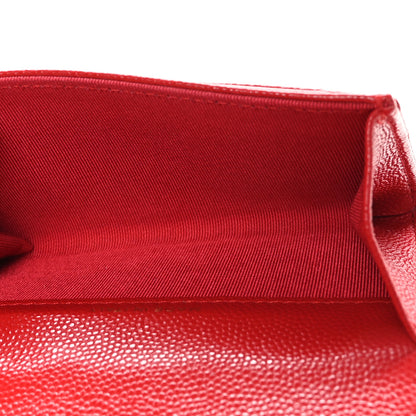 Chanel Caviar Quilted Flap Card Holder Wallet Red 5 of 9