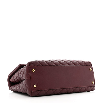 Chanel Caviar Lizard Quilted Medium Coco Handle Flap Burgundy 4 of 11