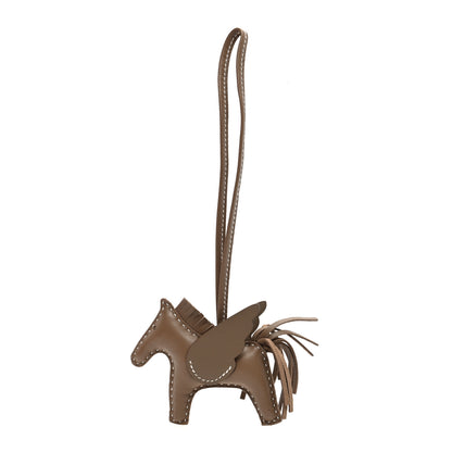 Hermes Milo Lambskin Grigri Rodeo Pegase Horse Bag Charm PM Etoupe 1 of 5