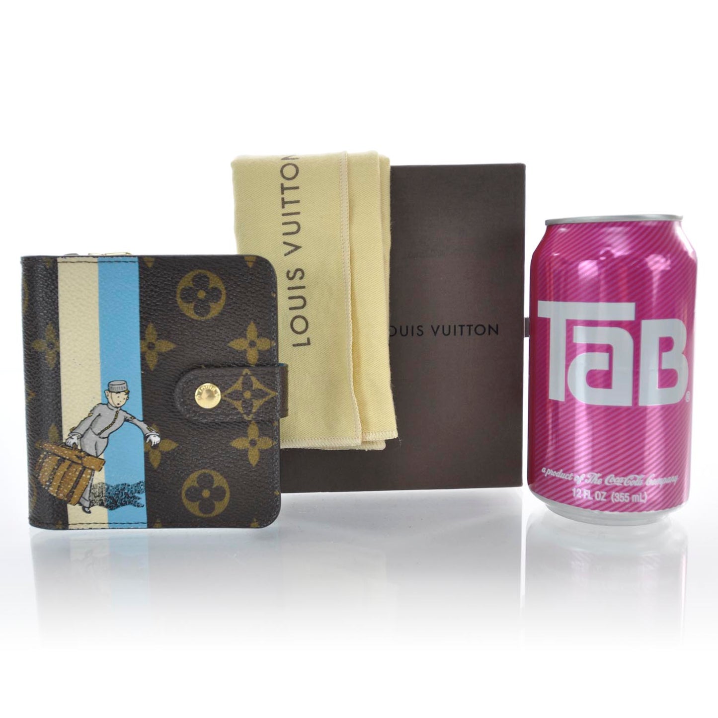Monogram Groom Compact Zip Wallet Blue