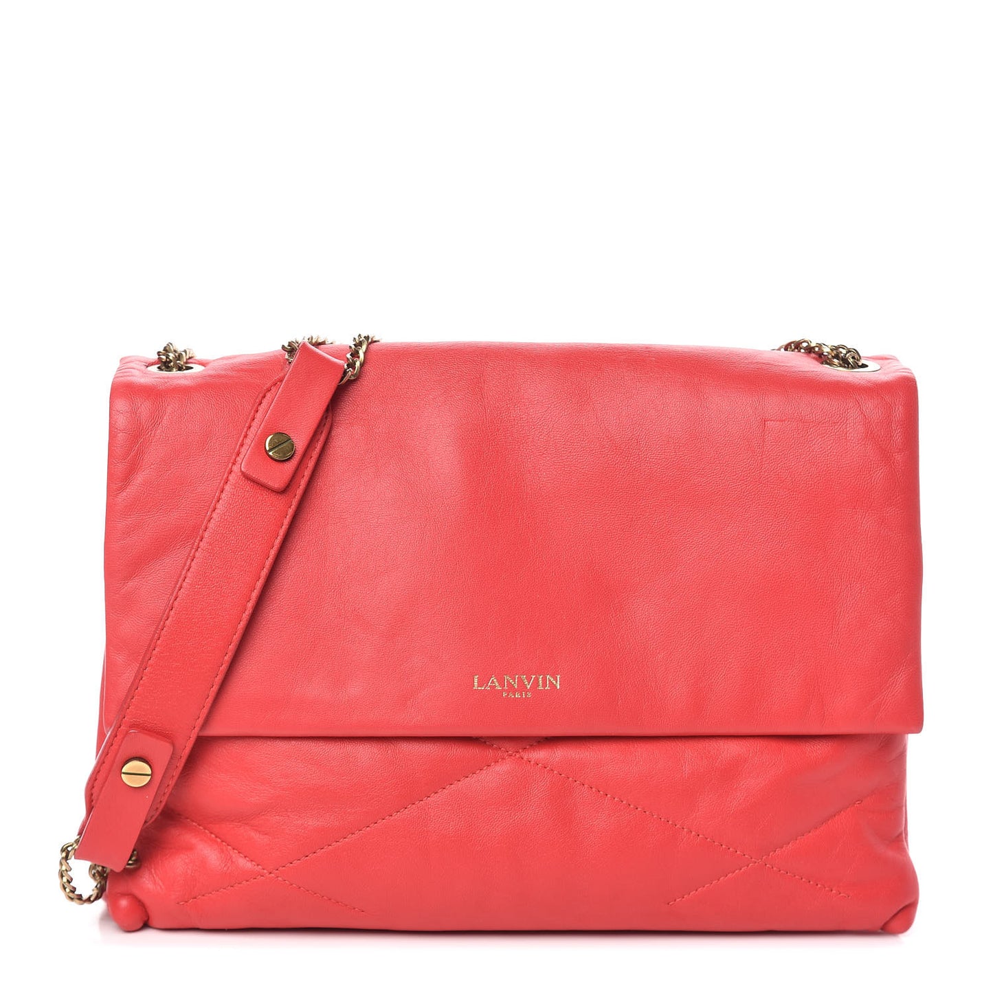 Lambskin Quilted Medium Sugar Flap Shoulder Bag Framboise Raspberry