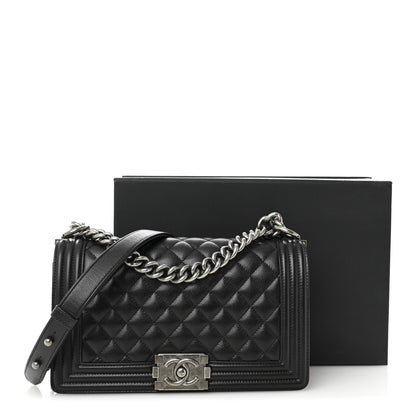 Chanel Caviar Quilted Medium Boy Flap Black 11 of 11