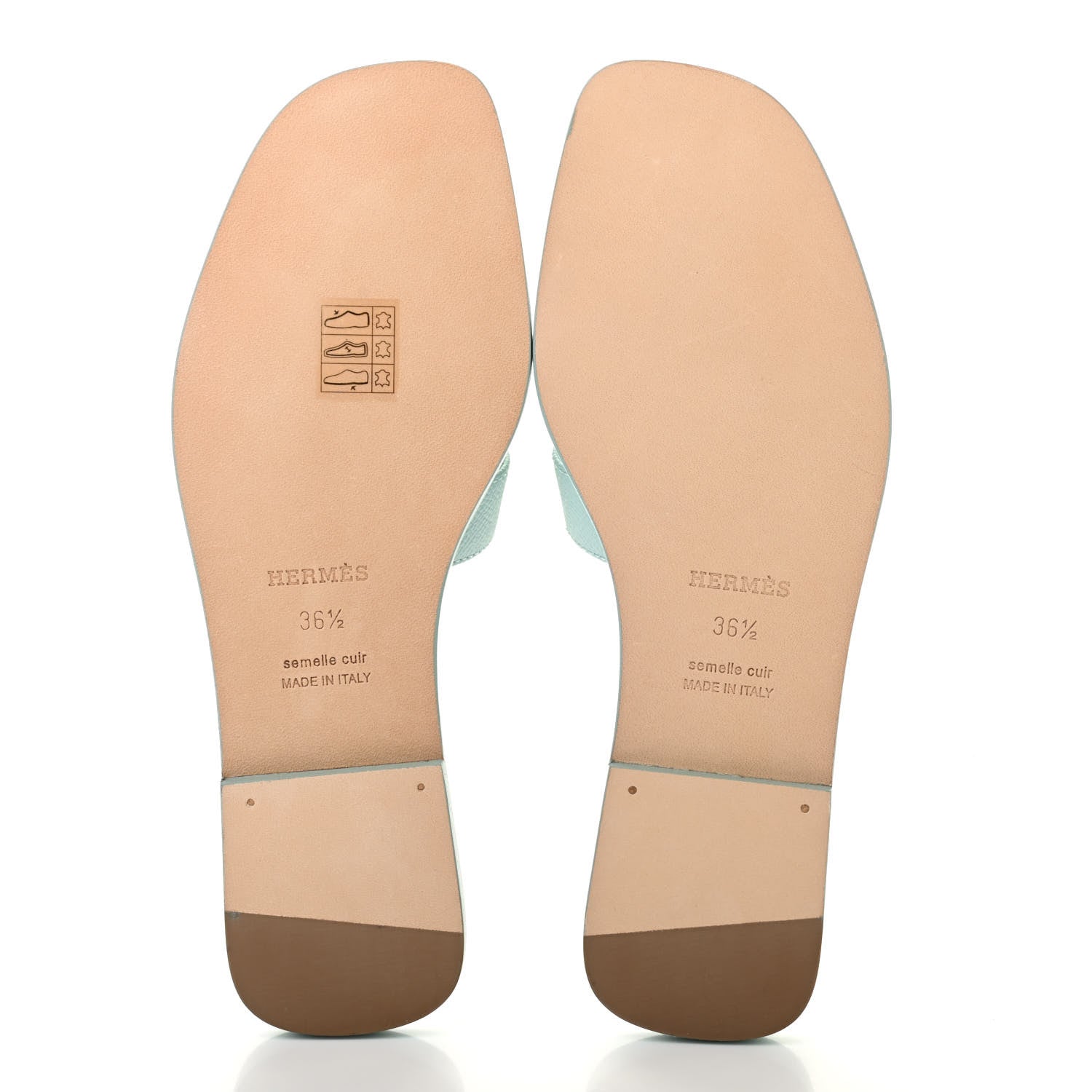 Hermes Epsom Oran Sandals 36.5 Vert Embrun 5 of 8