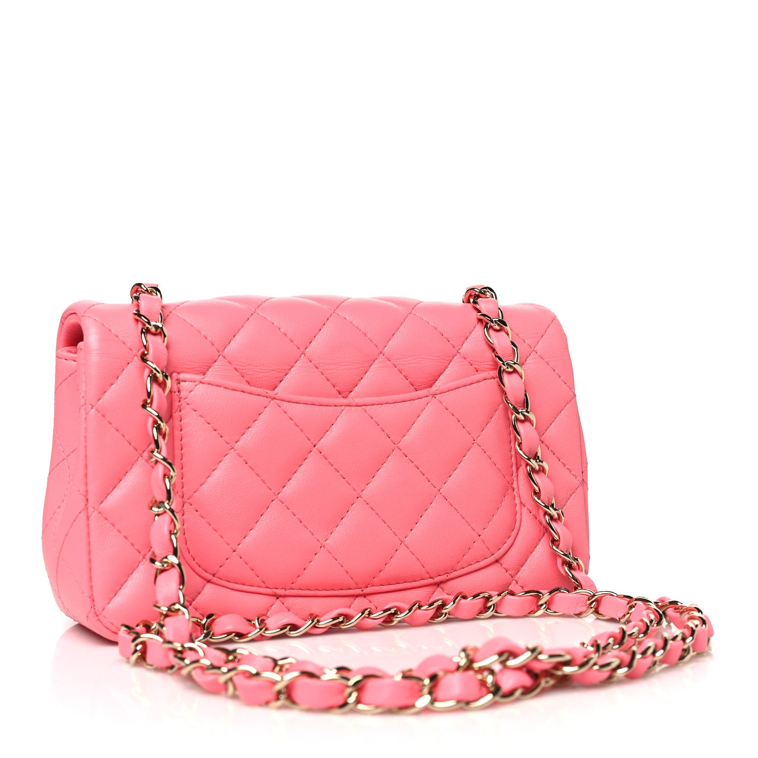 Chanel Lambskin Quilted Mini Rectangular Flap Pink 2 of 11