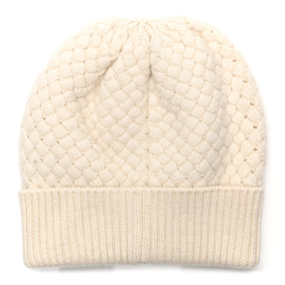 Chanel Cashmere CC Knitted Beanie Hat Black White 3 of 5