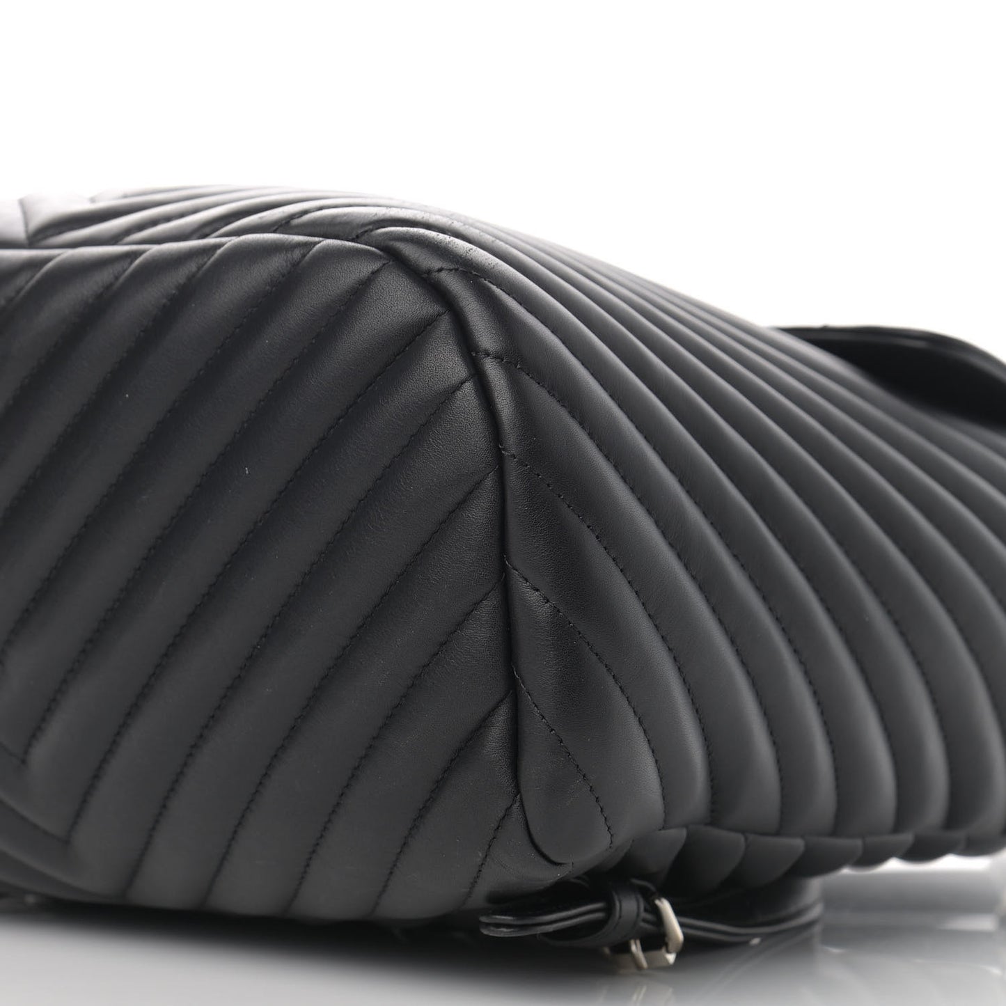 Calfskin Chevron Quilted Large Urban Spirit Backpack Black