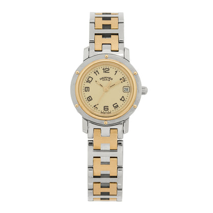 Hermes Stainless Steel 24mm Clipper Quartz Watch Gold 1 of 4