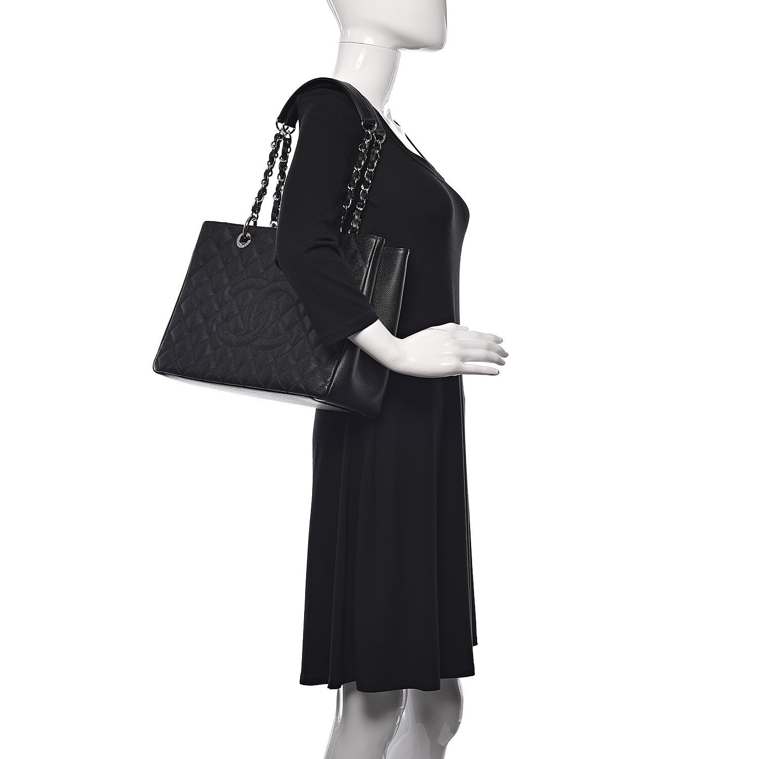 Chanel Caviar Quilted Grand Shopping Tote GST Black 2 of 10