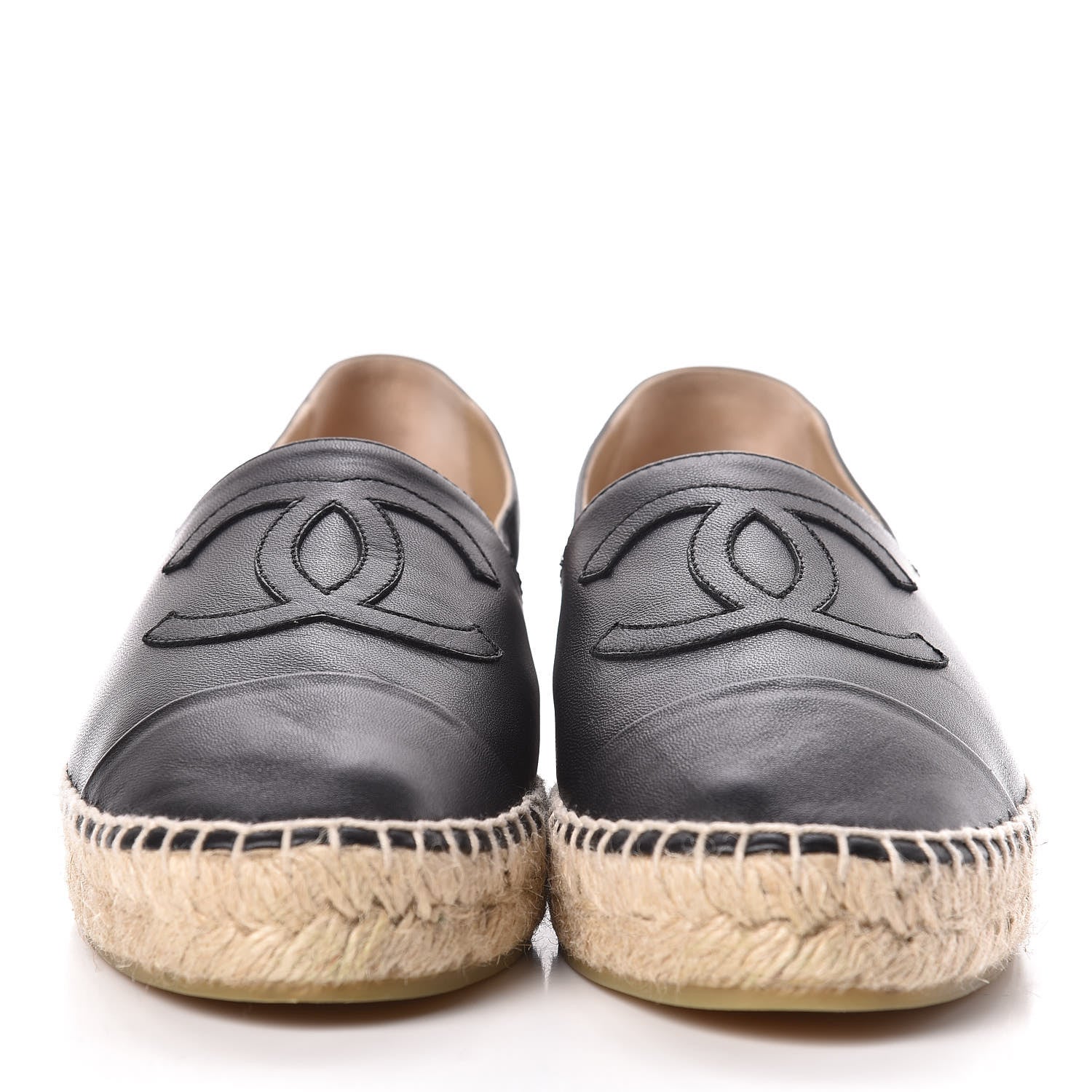 Chanel Lambskin CC Espadrilles 38 Black 2 of 11