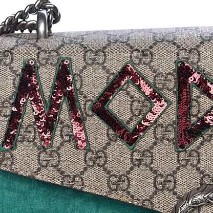Gucci GG Supreme Monogram Embroidered Medium Dionysus Shoulder Bag Emerald 11 of 13