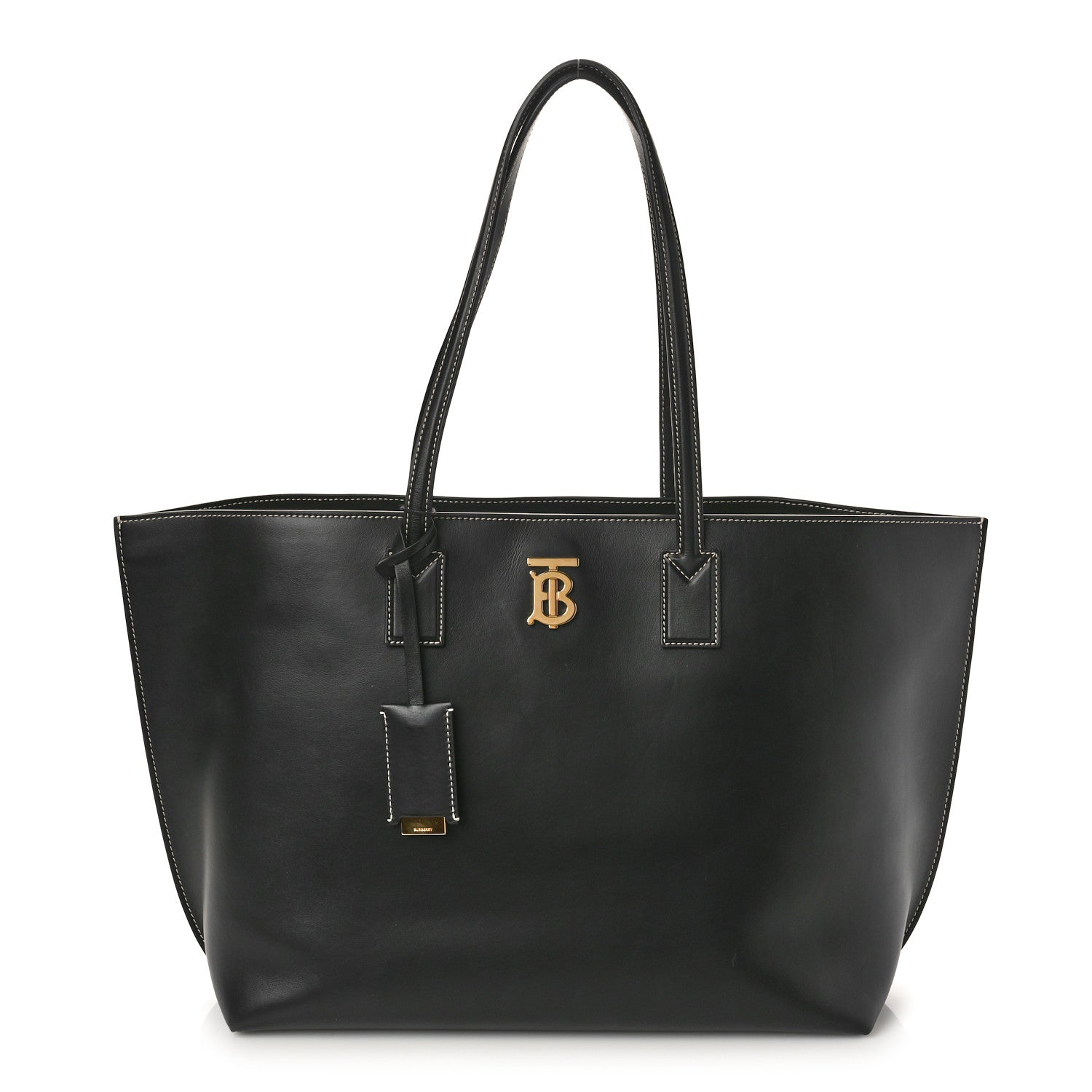 Burberry Calfskin Monogram Motif TB Medium Soft Tote Black 1 of 9