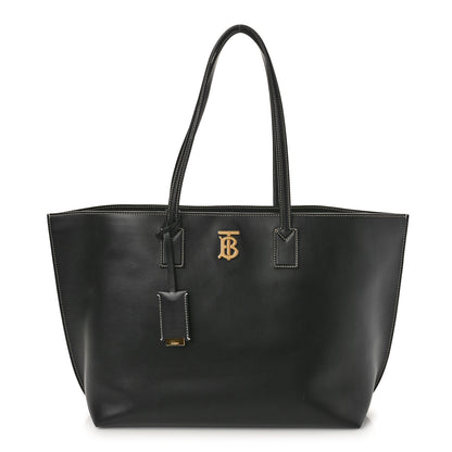Burberry Calfskin Monogram Motif TB Medium Soft Tote Black 1 of 9