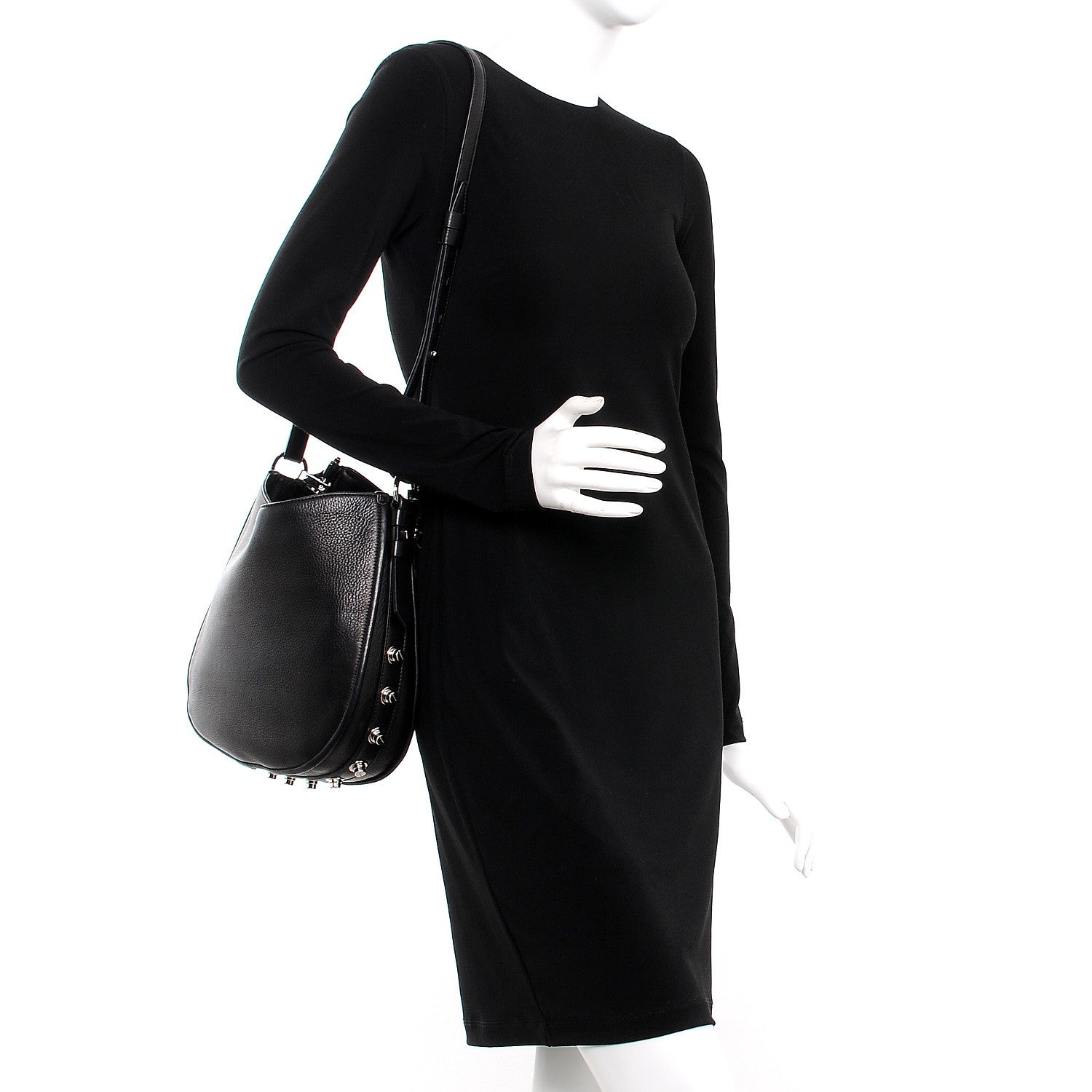 Givenchy Calfskin Small Studded Obsedia Hobo Black 2 of 13