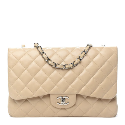 Chanel Lambskin Quilted Jumbo Double Flap Beige 1 of 12