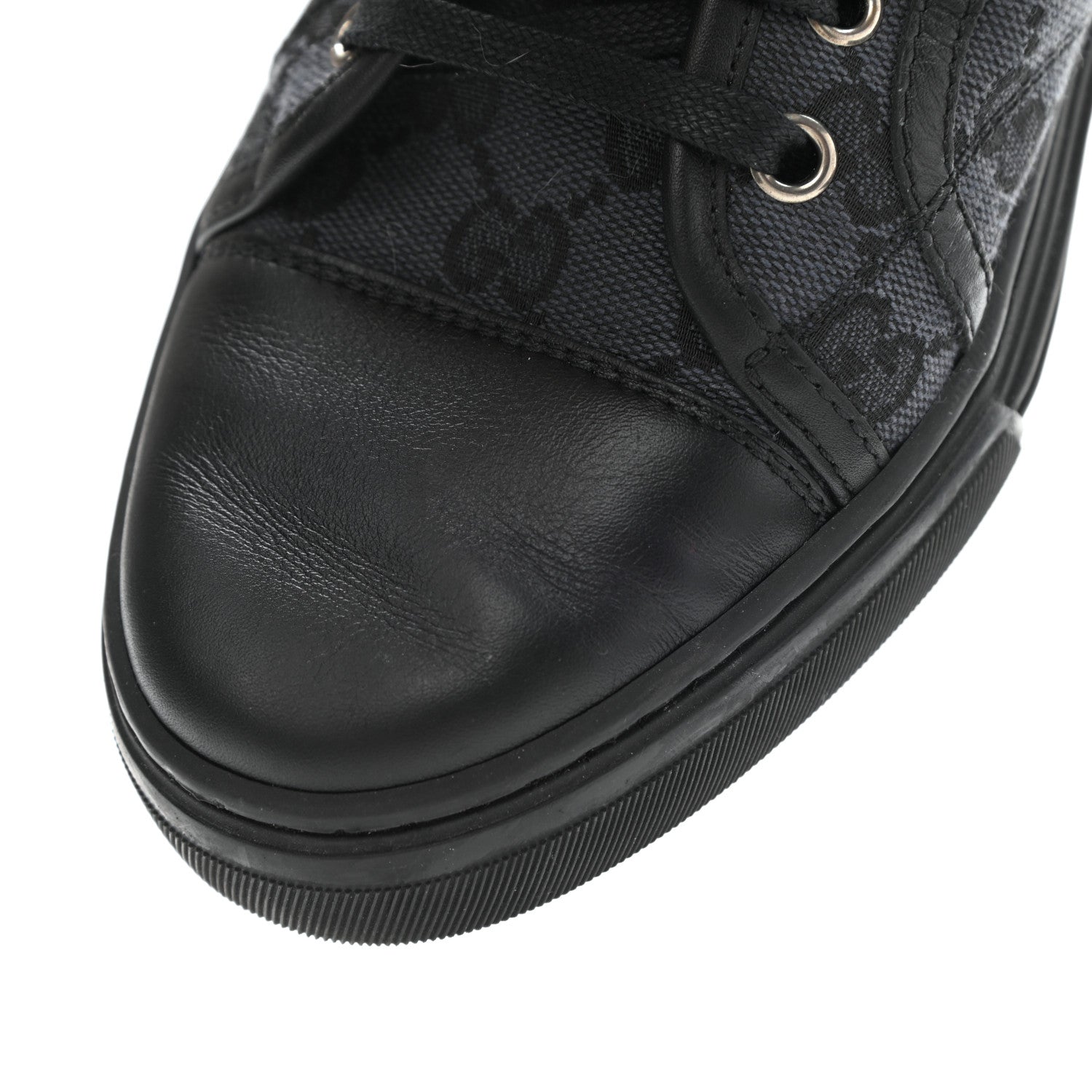 Gucci GG Monogram Calfskin Womens Low Top Sneakers 38.5 Piombo Black 10 of 11