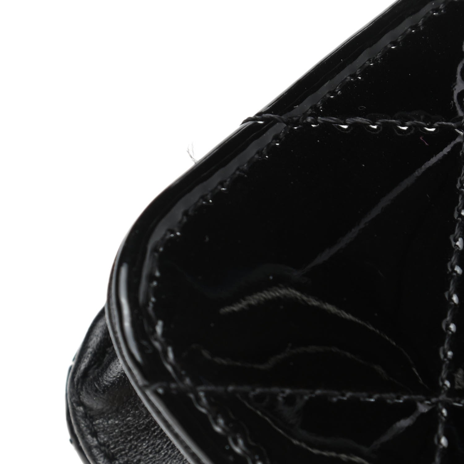 Chanel Patent Quilted Wallet On Chain WOC Black 5 of 5